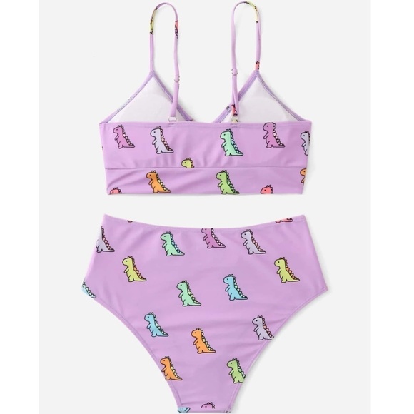 NEW ROMWE Cartoon Dino Print High Waist Bikini - S & M - Picture 4 of 13